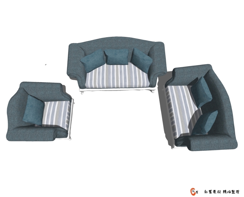 彩色沙发su模型综合效果图