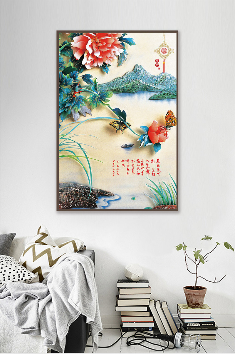 新中式创意牡丹装饰画