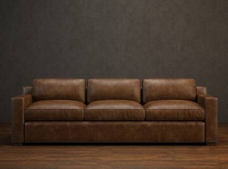 美式简约棕色皮质三人沙发3D模型下载 美式简约棕色皮质三人沙发3D模型下载