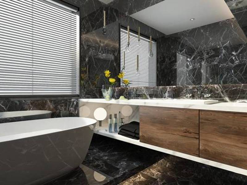 现代浴缸洗手台浴镜组合3D模型下载 现代浴缸洗手台浴镜组合3D模型下载