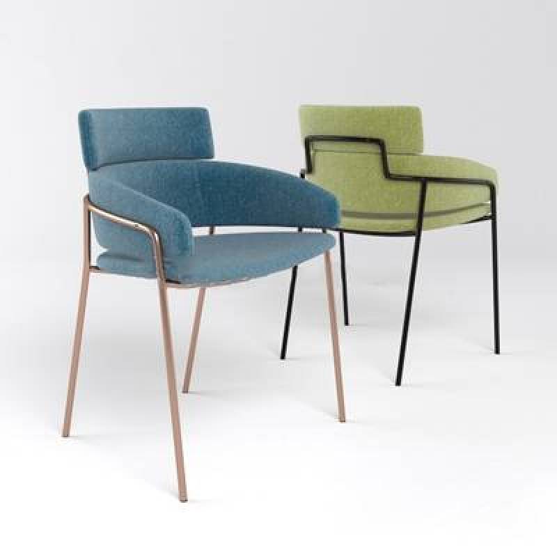 现代布艺单椅餐椅3D模型下载 现代布艺单椅餐椅3D模型下载