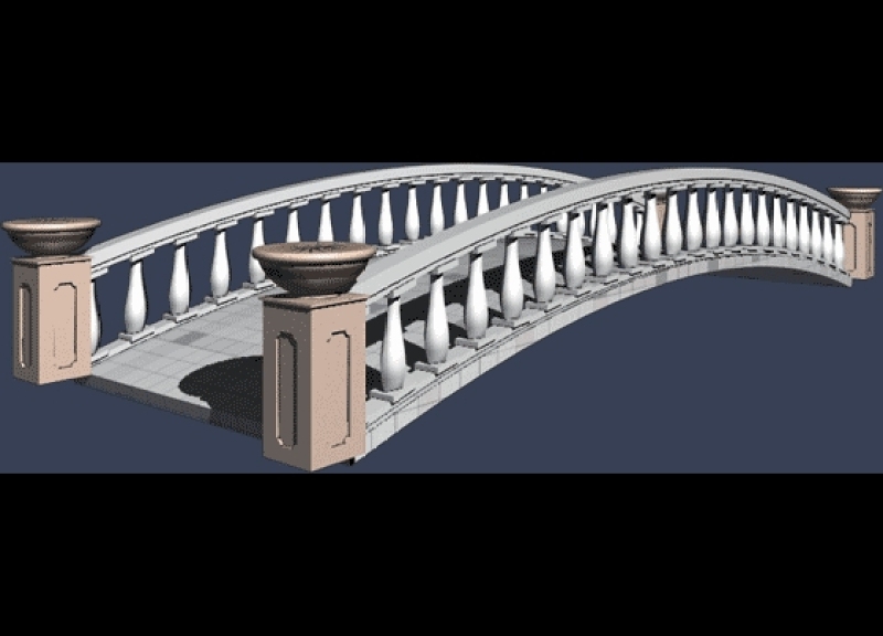 桥模型平面及3D素材