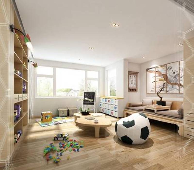 新中式儿童房休闲游乐区3D模型下载 新中式儿童房休闲游乐区3D模型下载