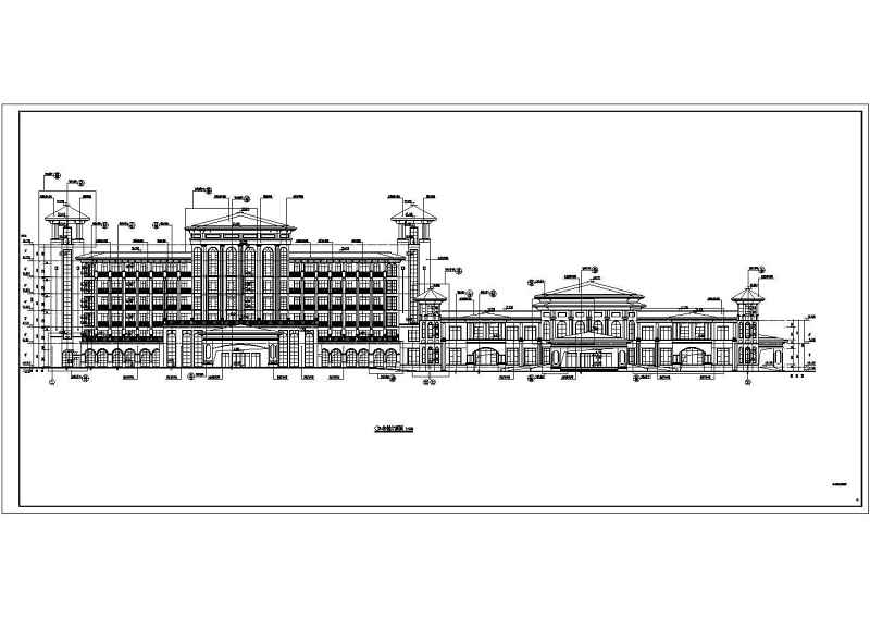 某局部七层框架结构酒店建筑设计方案图