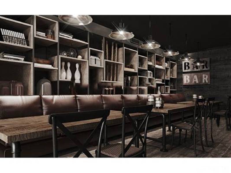 现代工业风酒吧餐厅空间3d模型下载 现代工业风酒吧餐厅空间3d模型下载
