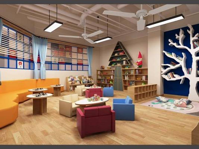 现代幼儿园图书室3D模型下载下载 现代幼儿园图书室3D模型下载下载