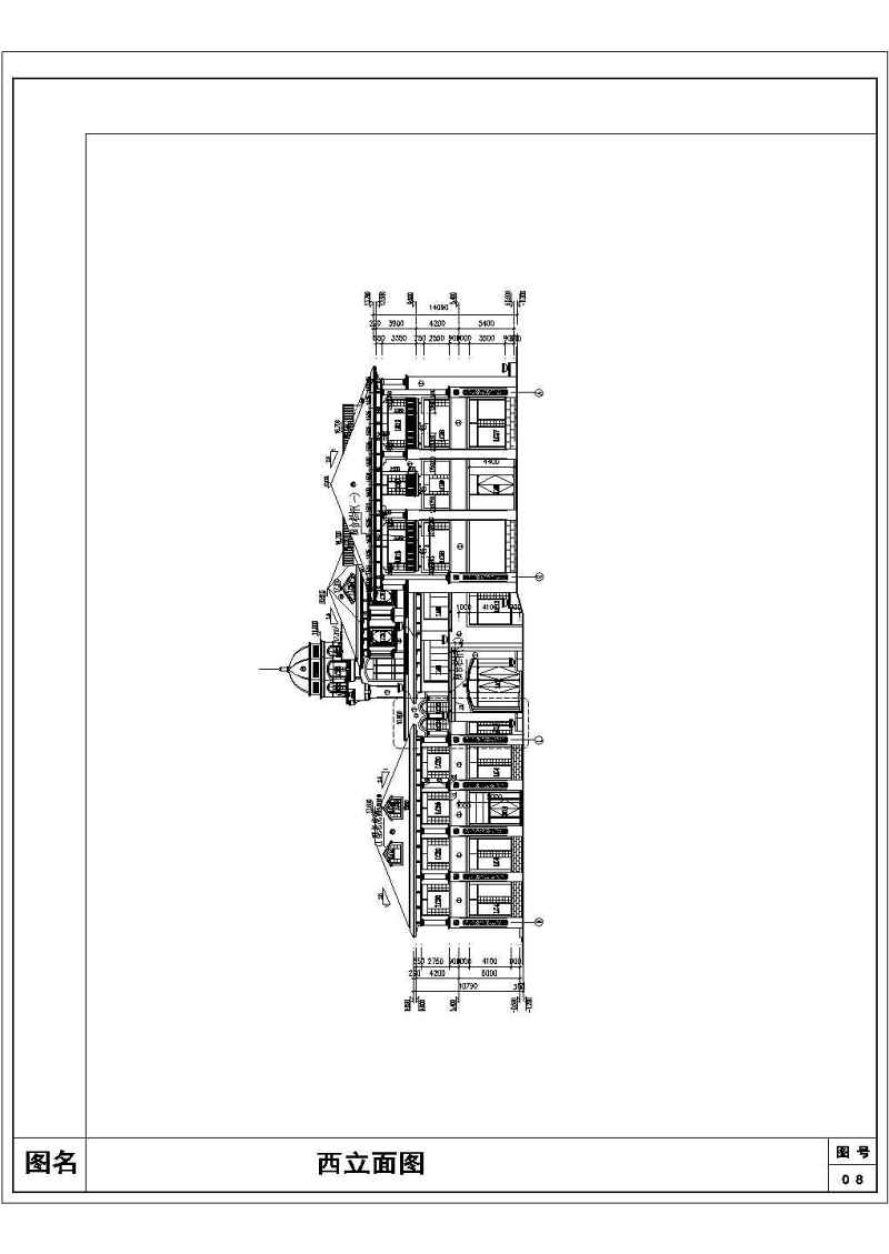 某小区三层框架结构会所建筑设计方案图