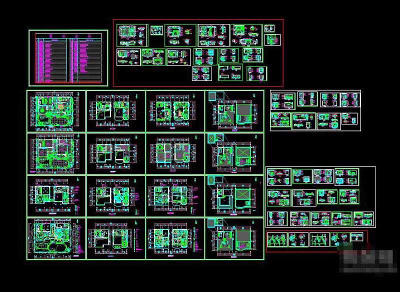 三层独立别墅CAD施工图
