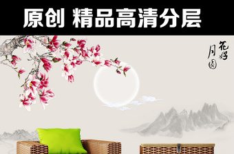 新中式中国风花鸟画电视背景墙装饰画