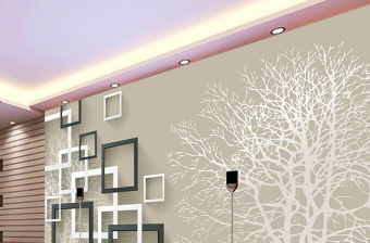 3d立体抽象树木电视背景墙