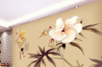 花开富贵中国风电视背景墙装饰画