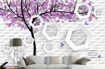 3D立体艺术树电视背景墙