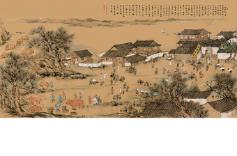 中式水墨挂画清明上河图
