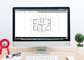 多层户型图四室两厅家装CAD平面图