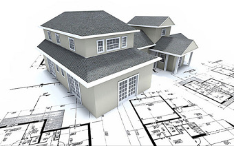 CAD图纸与房子模型