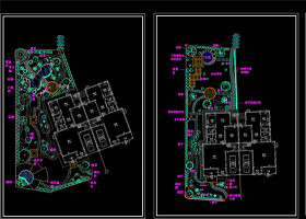 别墅外环境设计平面图CAD景观图纸