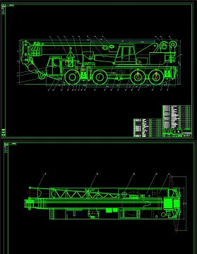 轮胎起重机CAD机械图纸