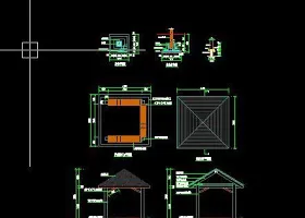 景观亭子CAD施工详图大样图