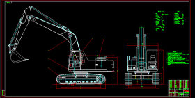 WY220挖掘机总图CAD图纸
