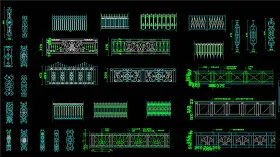 铁艺栏杆图库CAD景观图纸