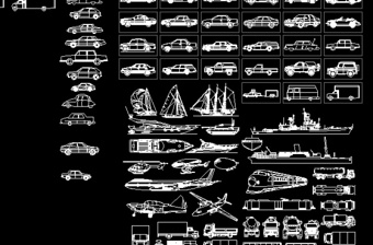 各种交通工具CAD图例图片