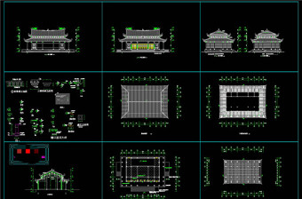 殿阁方案设计CAD景观图纸