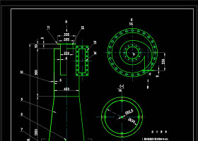 标准型扩散式旋风除尘器CAD机械图纸