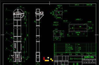 斗式提升机CAD机械图纸