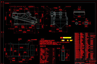 振动筛总图CAD机械图纸