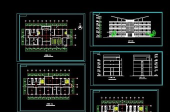 现代化高档四层综合办公楼CAD设计图
