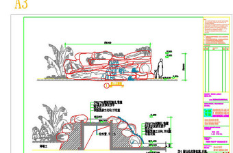 假山瀑布CAD图纸
