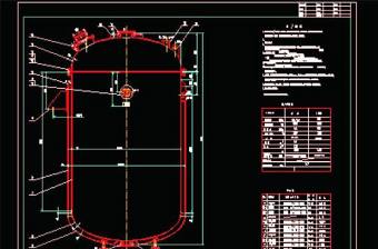K8000L反应罐(搪玻璃罐)CAD图纸