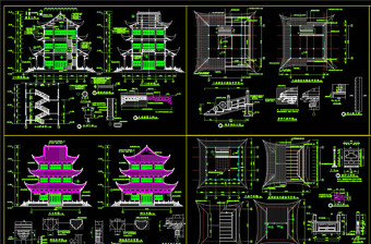 殿阁CAD景观图纸