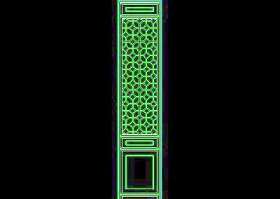 中式隔扇门-cad门图块素材2