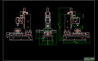 立式数控铣钻床外形图CAD图纸