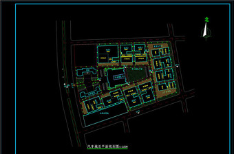 某汽车城总平面规划方案CAD图纸