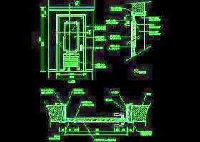 单扇门详图、双扇门详图、木做门套-cad门图块4