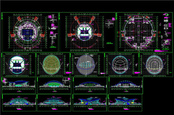 体育馆施工全图CAD图纸