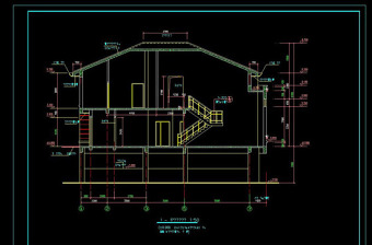 别墅CAD剖面图