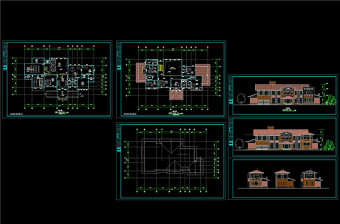 两层独立别墅方案设计cad图纸