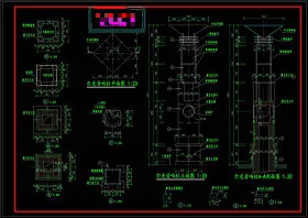 广场发光灯柱CAD景观图纸