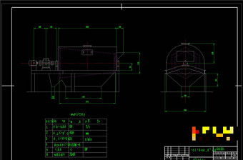 滚筒式筛砂机CAD机械图纸