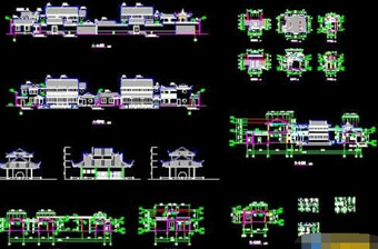 古建筑亭屋cad设计图纸