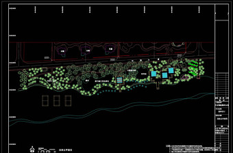 海滩公园cad图纸素材