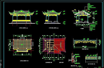 凸字亭CAD建筑图