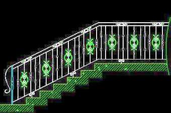 木楼梯、铁艺楼梯、旋转楼梯、现代式楼梯、楼梯扶手CAD图块34