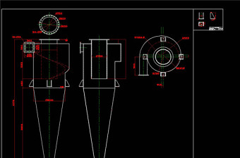 旋风分离器CAD机械图纸