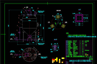 仓泵安装示意图CAD机械图纸