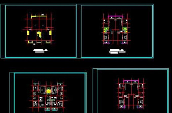 四套带底商的建筑cad户型图