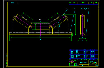 03C0122槽型托辊组CAD图纸